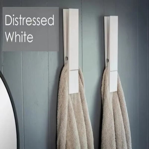 Clothespin Bathroom Towel Holder Wooden Giant Towel Clip Wall Mounted Bathroom Towel Holder Rural Style Large Clothespin Hook - Image 2